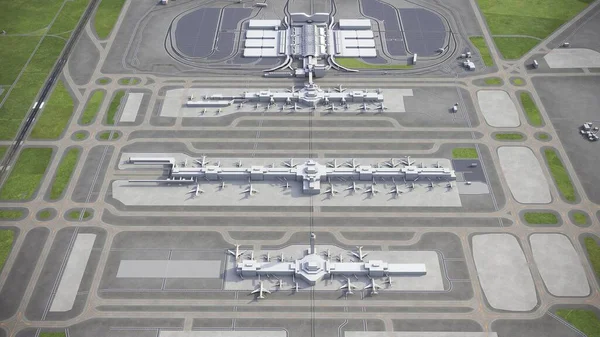 Denver Uluslararası Havalimanı Model Hava Görüntüleme — Stok fotoğraf