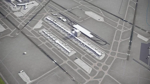 Detroit Metropolitan Wayne County Airport Μοντέλο Εναέρια Απόδοση — Φωτογραφία Αρχείου
