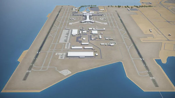 Doha Hamad Uluslararası Havalimanı - 3D model hava görüntüleme