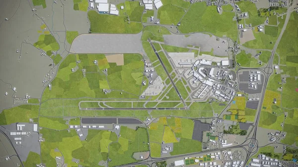 Dublin Airport Model Luchtweergave — Stockfoto