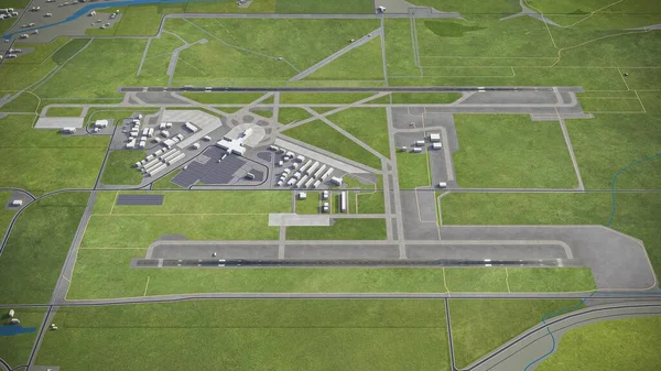 Eugene Airport Model Luchtweergave — Stockfoto