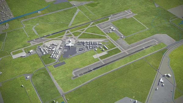 Eugene Airport Model Luchtweergave — Stockfoto