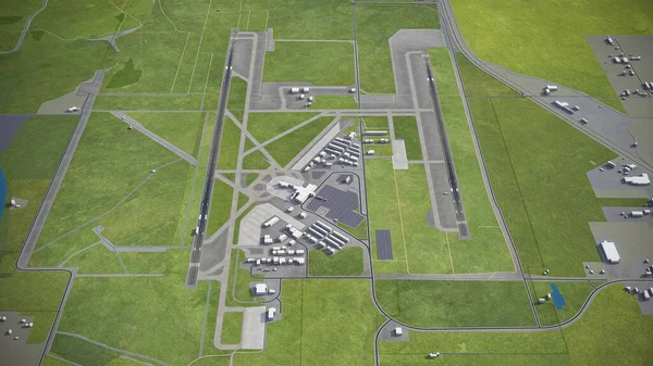 Eugene Airport Model Luchtweergave — Stockfoto