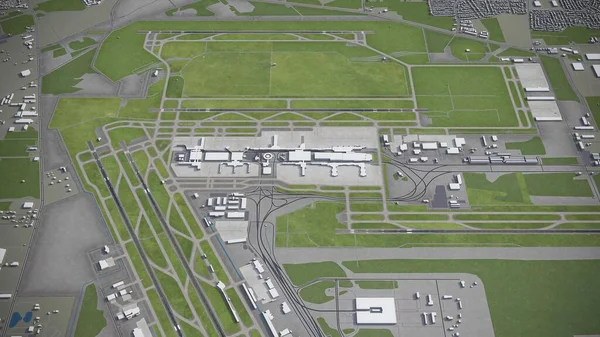 George Bush Aeropuerto Intercontinental Modelo Representación Aérea — Foto de Stock