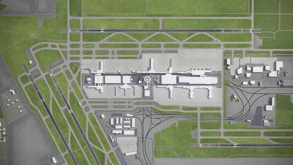George Bush Intercontinental Airport Μοντέλο Εναέρια Απόδοση — Φωτογραφία Αρχείου