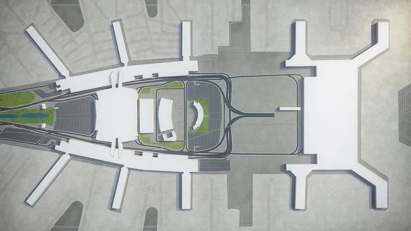 광저우 국제공항 렌더링 — 스톡 사진
