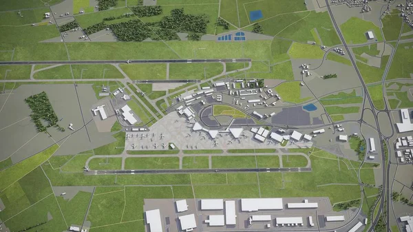 Hannover Havaalanı - 3D model hava görüntüleme