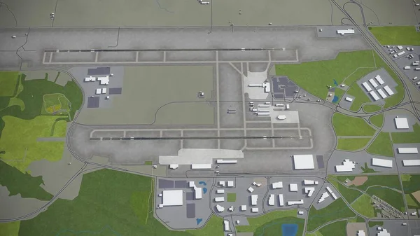 Huntsville International Airport Model Luchtweergave — Stockfoto