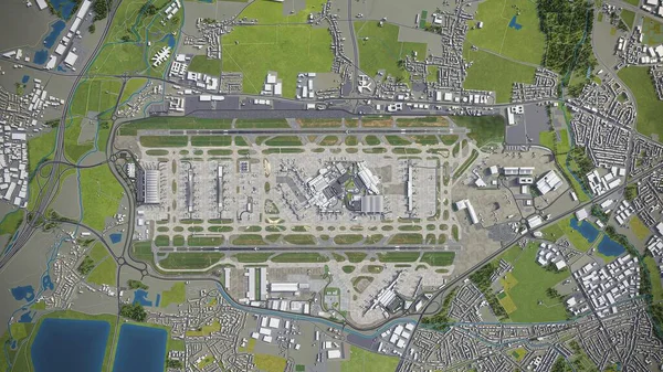 London Heathrow Airport Model Luchtweergave — Stockfoto