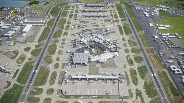 Αεροδρόμιο Heathrow Του Λονδίνου Μοντέλο Κεραίας — Φωτογραφία Αρχείου