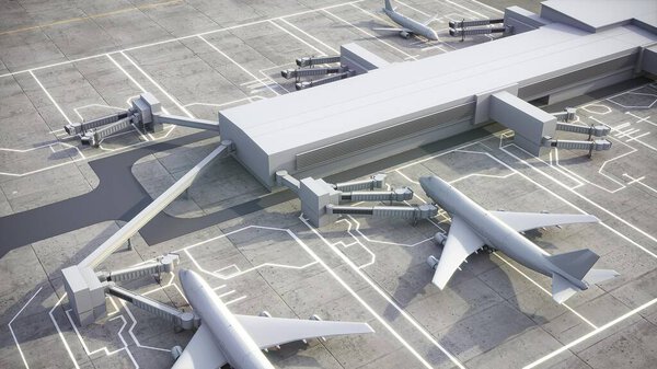 London Heathrow Airport - 3D модель аэрорендеринга