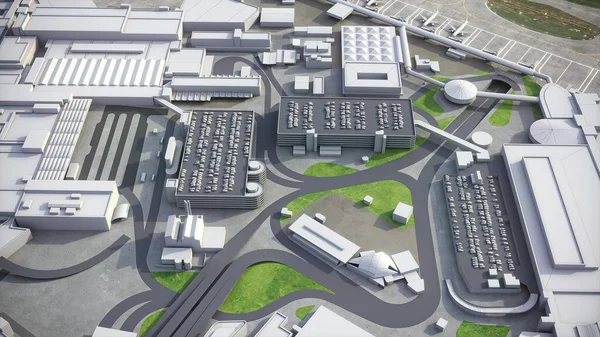 London Heathrow Airport Модель Аэрорендеринга — стоковое фото