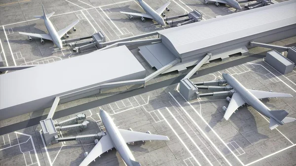 Londra Heathrow Havaalanı - 3D model hava görüntüleme