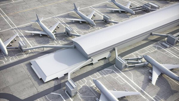 London Heathrow Airport - 3D модель аэрорендеринга