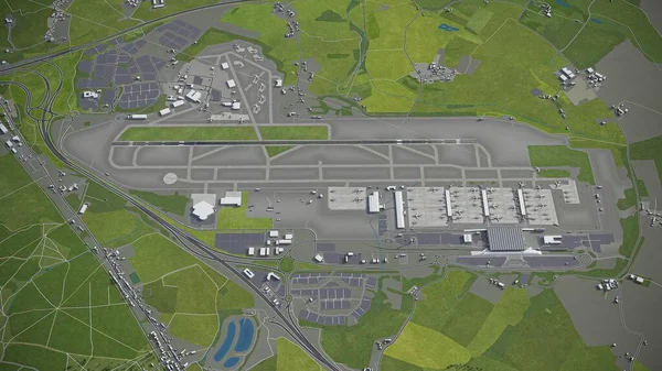 Aeropuerto Londres Stansted Modelo Representación Aérea —  Fotos de Stock