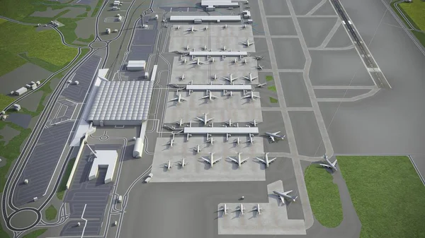 Londra Stansted Havalimanı Model Hava Görüntüleme — Stok fotoğraf