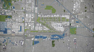 Miami Uluslararası Havalimanı - 3D model hava görüntüleme