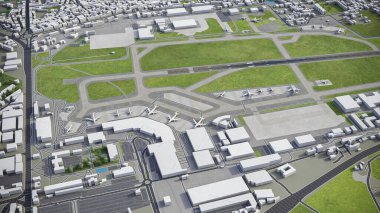 Napoli Havaalanı - 3D model hava görüntüleme