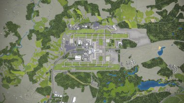 Oslo Gardermoen Havaalanı - 3D model hava görüntüleme