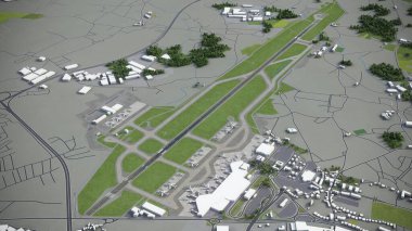 Porto Francisco Sa Carneiro Havaalanı - OPO - 3D model hava görüntüleme
