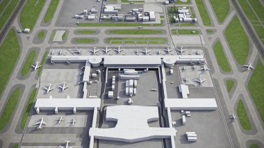 Santiago Arturo Merino Ben? tez Havalimanı - SCL - 3D model hava görüntüleme