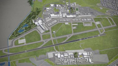 Sofya Uluslararası Havalimanı - SOF - 3D model hava görüntüleme