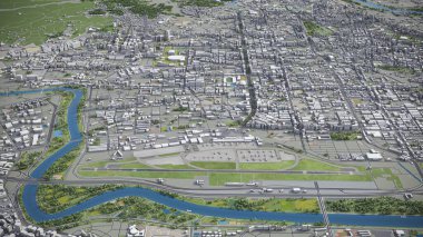 Taipei Songshan Havaalanı - TSA - 3D model hava görüntüleme