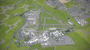 Tel Aviv Ben Gurion Havaalanı - TLV - 3D model hava görüntüleme