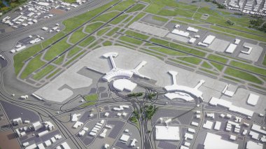 Toronto Pearson Uluslararası Havalimanı - YYZ - 3D model hava görüntüleme