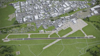 Vilnius Havaalanı - VNO - 3D model hava görüntüleme