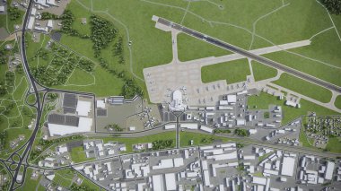 Vilnius Havaalanı - VNO - 3D model hava görüntüleme