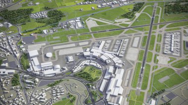 Zürih Havaalanı - ZRH - 3D model hava görüntüleme