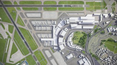 Zürih Havaalanı - ZRH - 3D model hava görüntüleme