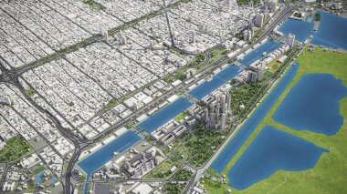 Buenos Aires - 3D model hava görüntüleme