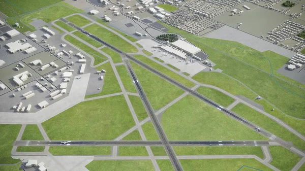 Madison Dane County Airport Model Luchtweergave — Stockfoto