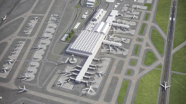 Málaga Aeropuerto Costa Del Sol Representación Aérea Modelo — Foto de Stock