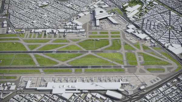 Aeropuerto Internacional Ciudad México Modelo Representación Aérea — Foto de Stock