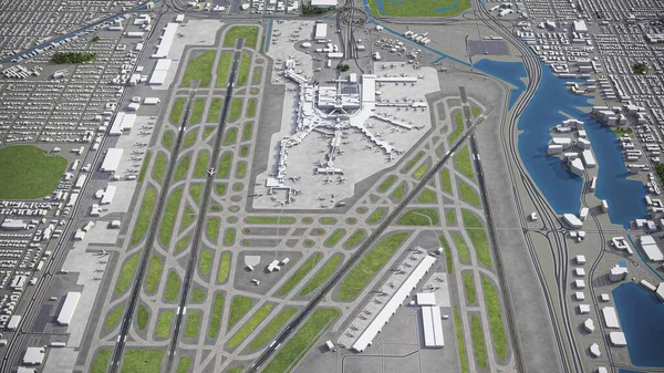 Miami International Airport Modell Luftwiedergabe — Stockfoto