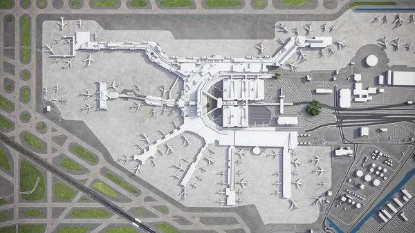 Aeroporto Internacional Miami Renderização Aérea Modelo — Fotografia de Stock