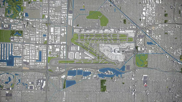 Miami International Airport Modell Luftwiedergabe — Stockfoto