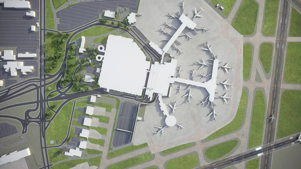 Aeropuerto Internacional Milwaukee Mitchell Modelo Representación Aérea — Foto de Stock