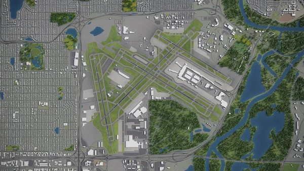 Minneapolis Saint Paul International Airport Model Luchtweergave — Stockfoto