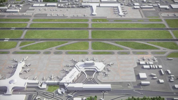 Aeropuerto Internacional Sheremetyevo Moscú Modelo Representación Aérea — Foto de Stock