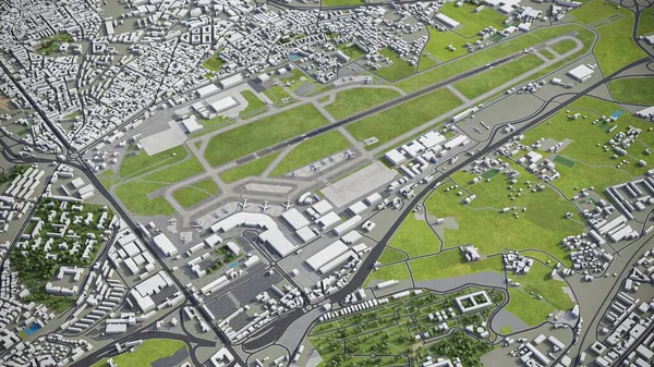 Аеропорт Неаполь Модель Повітряного Рендеринга — стокове фото