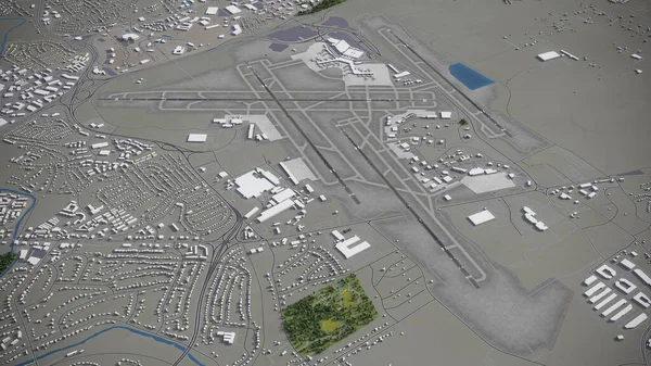 Nashville International Airport Model Aerial Rendering — Stock Photo, Image