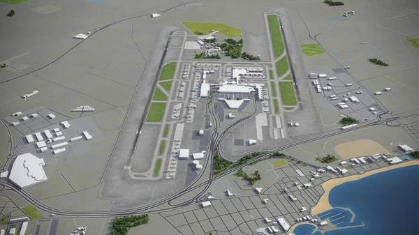 Aeropuerto Palma Mallorca Modelo Representación Aérea — Foto de Stock
