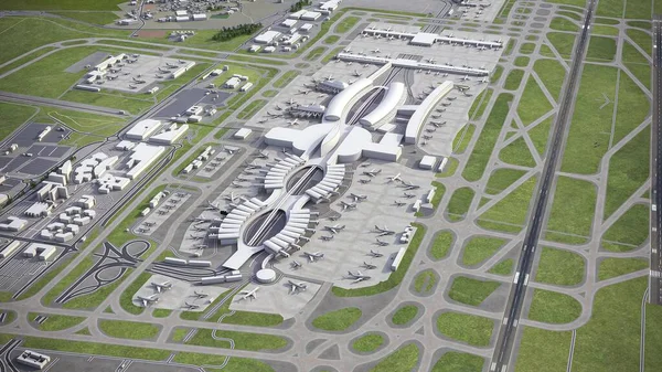 Aeropuerto París Charles Gaulle Representación Aérea Modelo — Foto de Stock