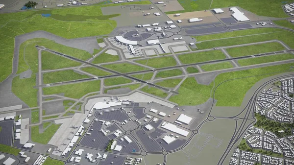 Flughafen Perth Modell Zur Darstellung Von Luftaufnahmen — Stockfoto