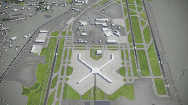 Aeropuerto Internacional Pittsburgh Pit Modelo Representación Aérea — Foto de Stock
