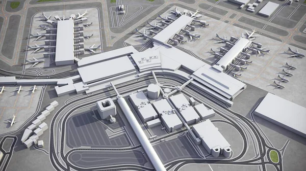 Roma Aeropuerto Internacional Fiumicino Leonardo Vinci Fco Representación Aérea Modelo — Foto de Stock